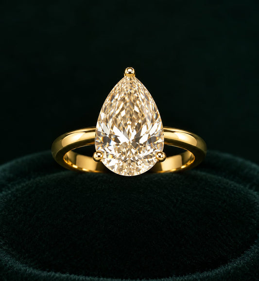 5ct Pear Solitaire Diamond Ring
