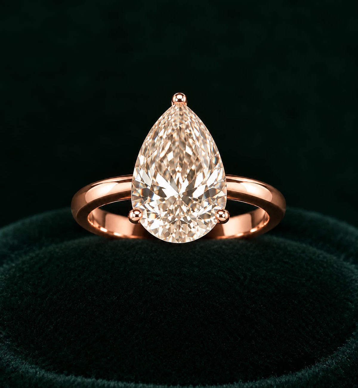 5ct Pear Solitaire Diamond Ring