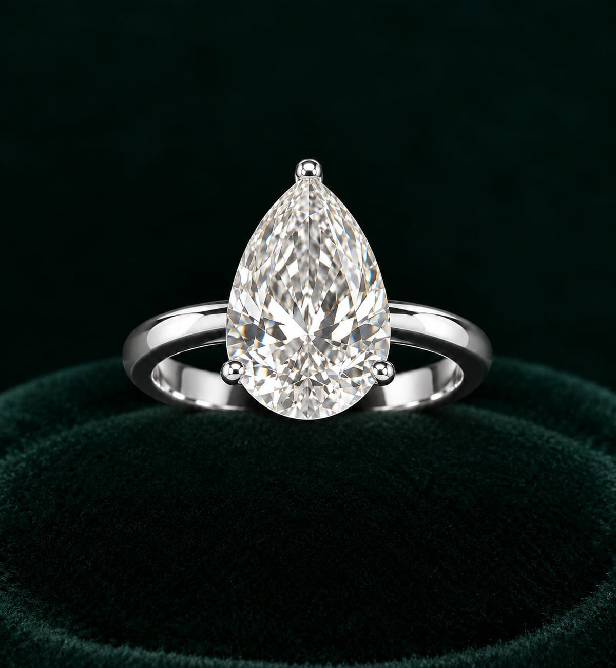 5ct Pear Solitaire Diamond Ring