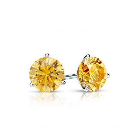 1ct Yellow Diamond Solitaire Stud