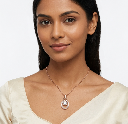 Stunning Round Halo Diamond Pendant