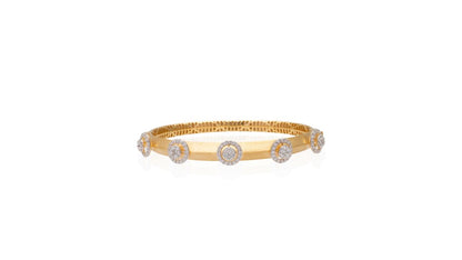 Glittering Florid Bangle Bracelet