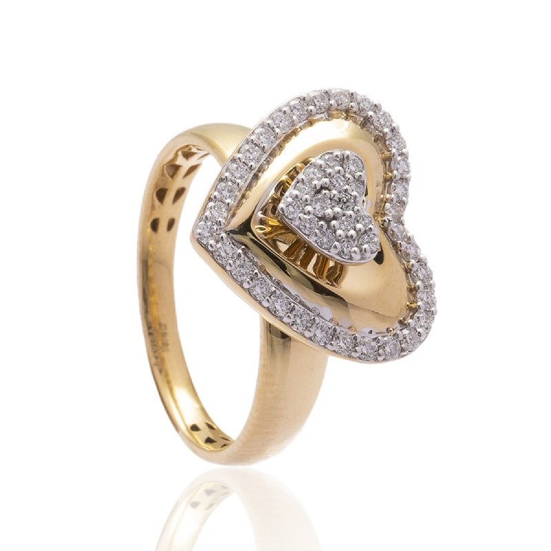 Solid Heart Diamond Ring