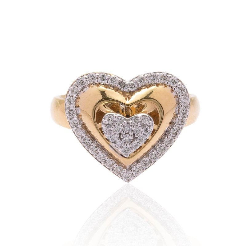 Solid Heart Diamond Ring