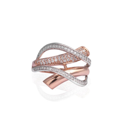 Abstraction diamond ring