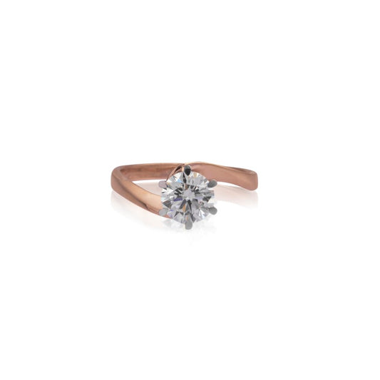 Striking solitaire diamond ring