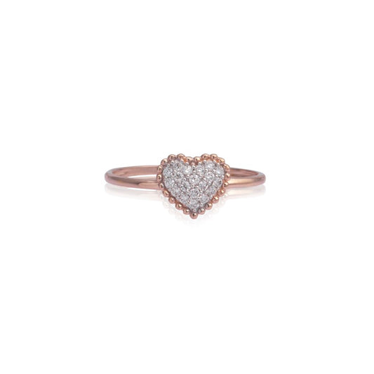 Gilded heart diamond ring