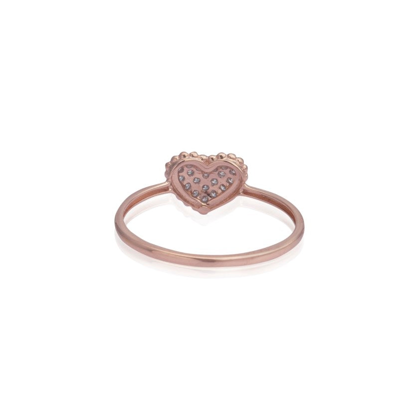 Gilded heart diamond ring