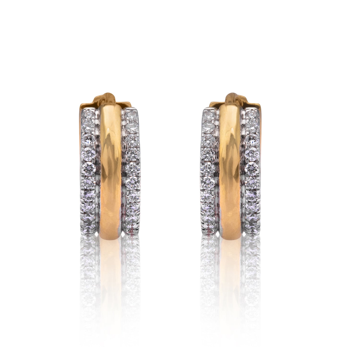 Goldeb bridge diamond earring