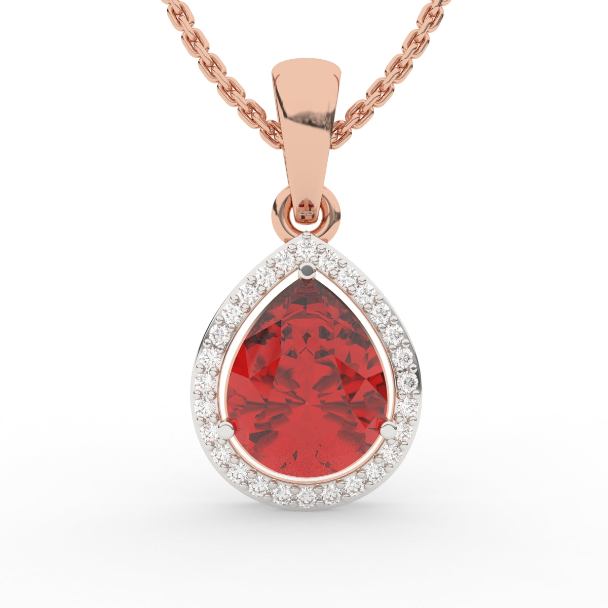 Luxurious Ruby Diamond Pendant