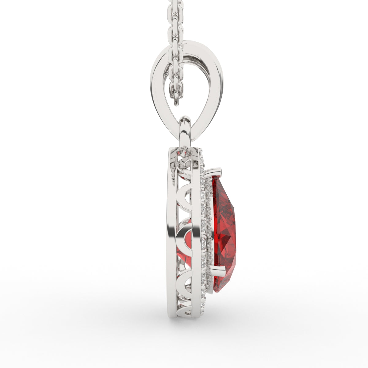Luxurious Ruby Diamond Pendant
