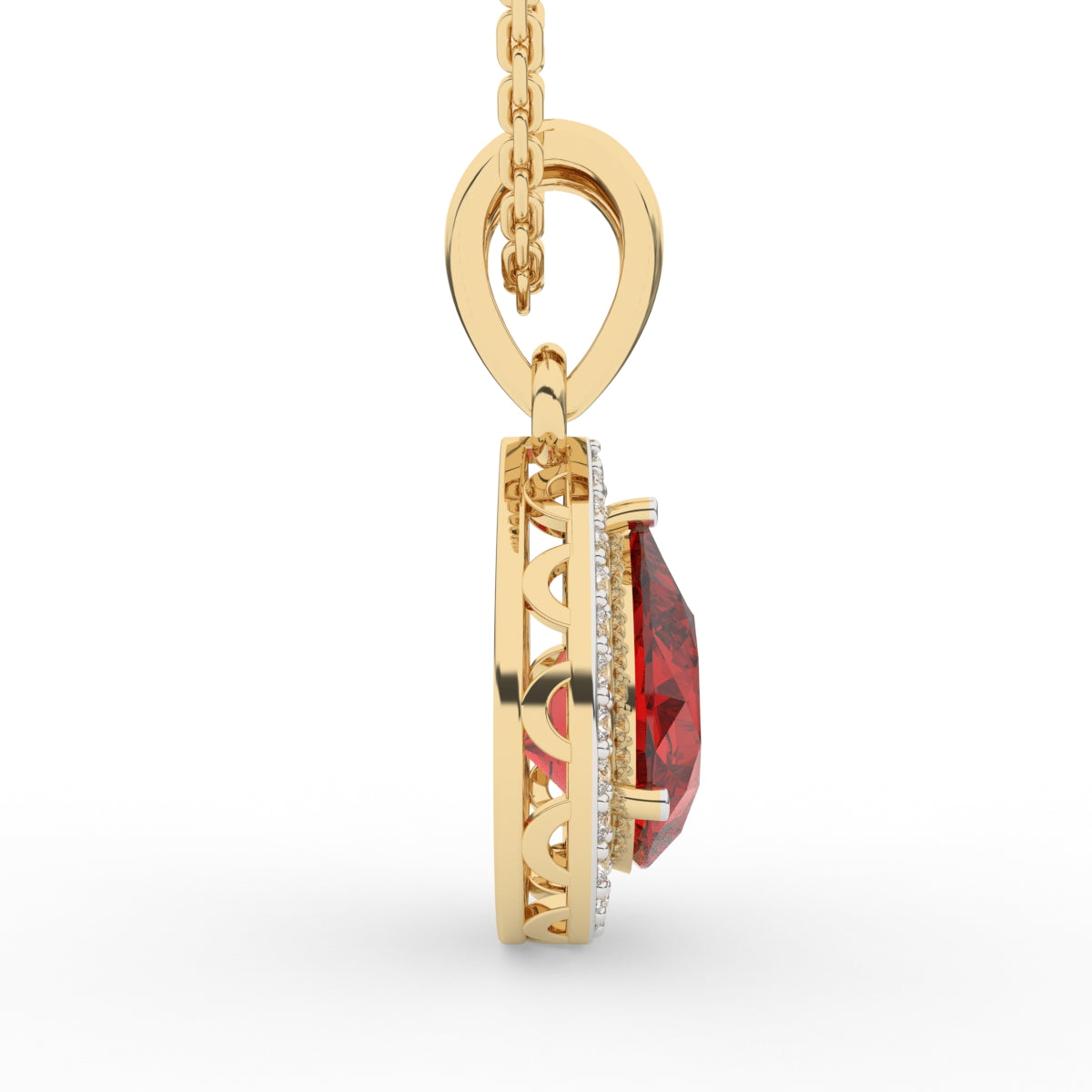 Luxurious Ruby Diamond Pendant