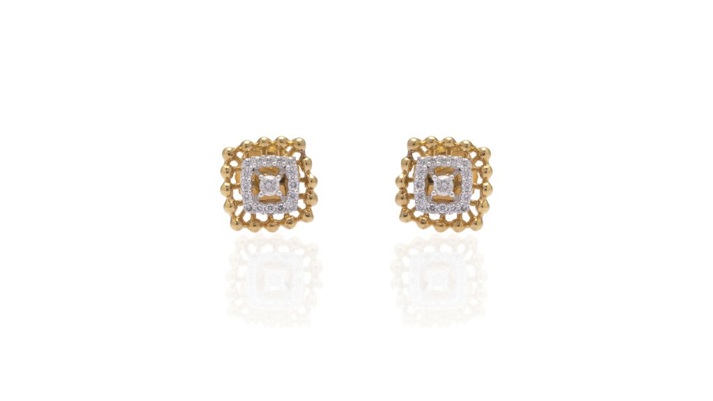 Royal Blue Diamond Stud Earrings For Girls
