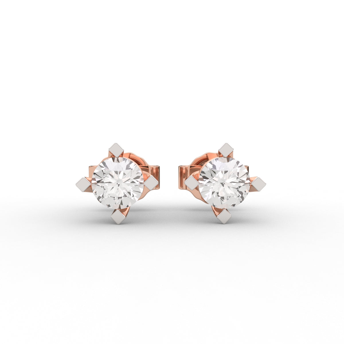 Shimmering solitaire diamond stud