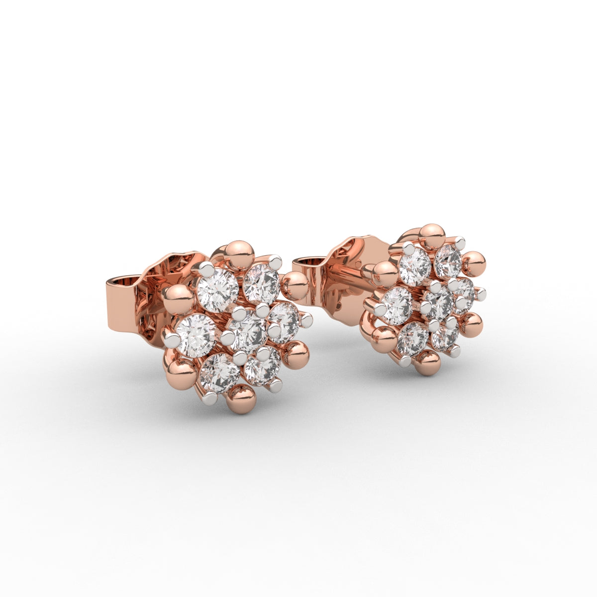 Floral Blossom Diamond Earrings