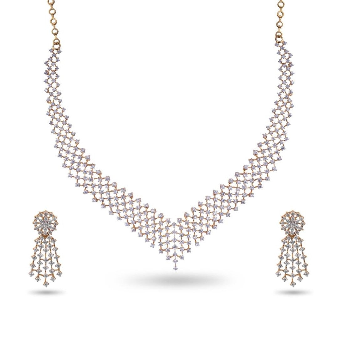 Allura diamond Necklace & earring Set