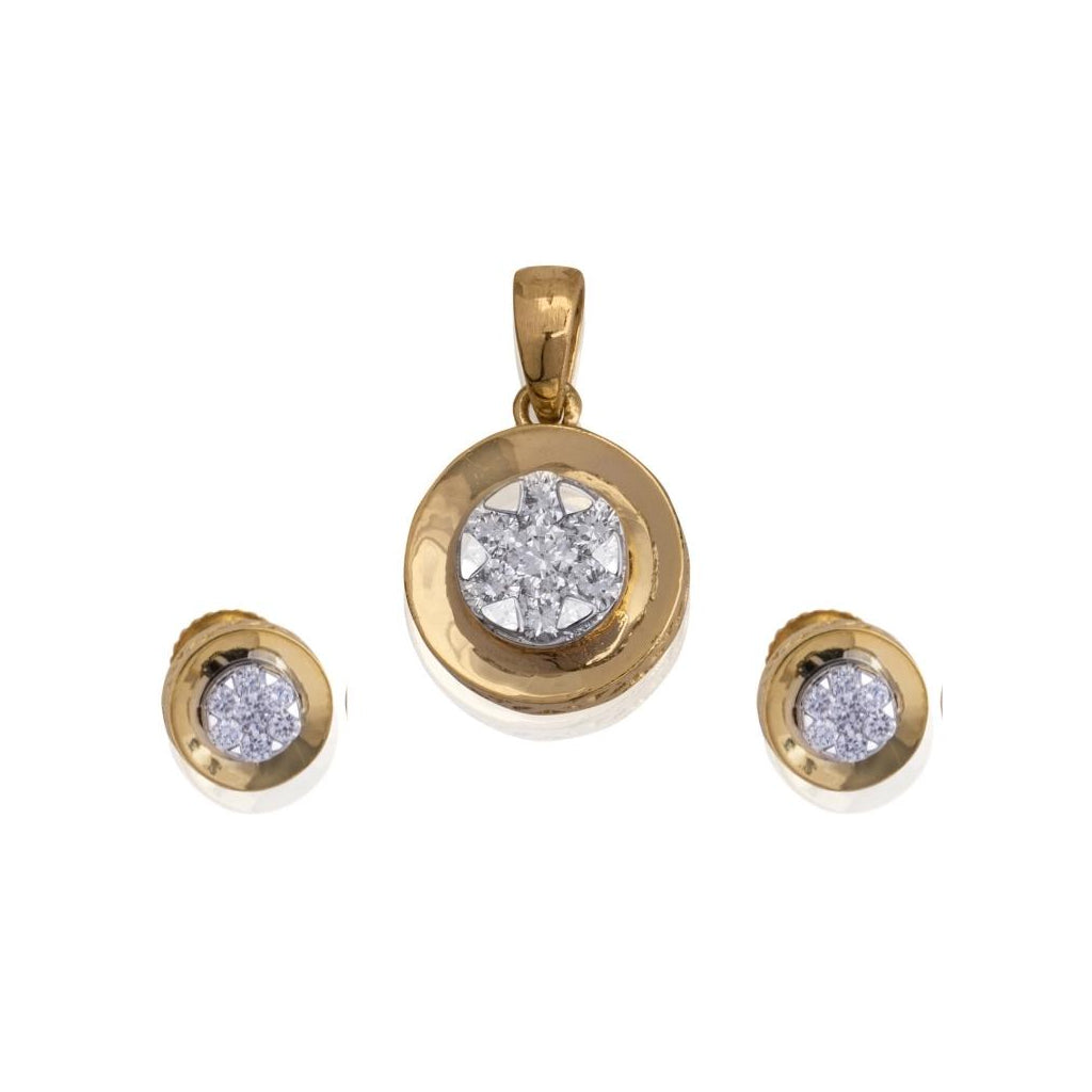 Simplified Beauty Diamond Pendant Earring Set