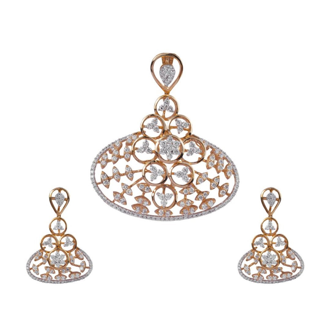 shimmering shell pendant earring set