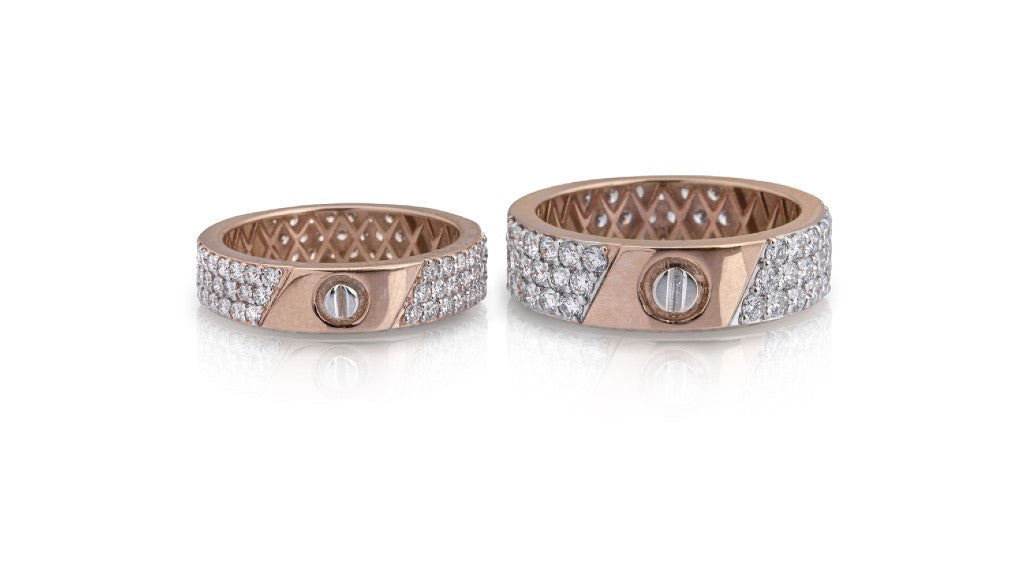 Signature Weave Diamond Couple Ring