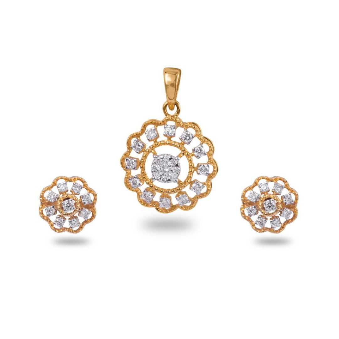 lotus light pendant earring set
