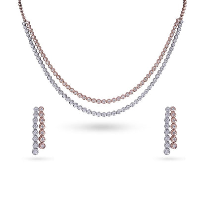 Two Tone Diamond Necklace