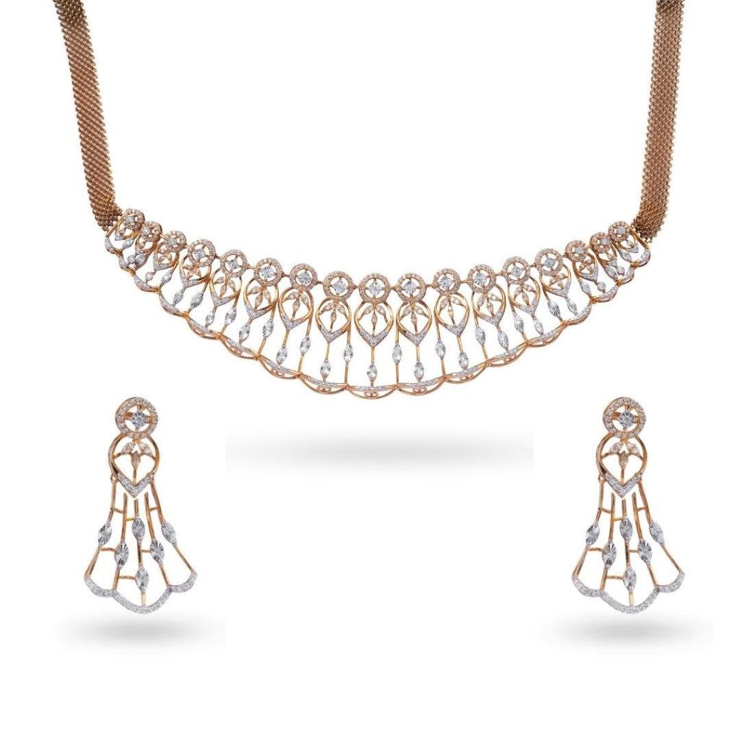 Pure diamond necklace store set with price