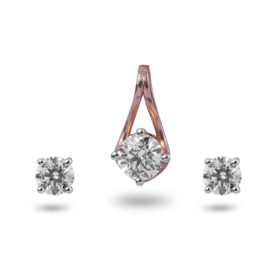 sienna solitaire pendant earring set