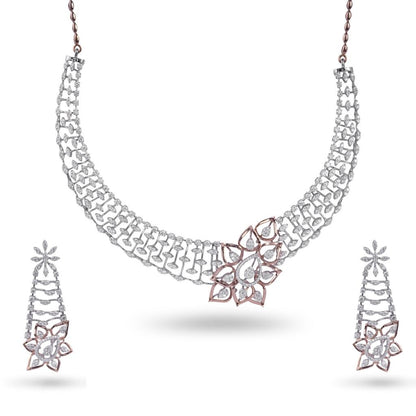 Designer Floret Diamond Necklace Set