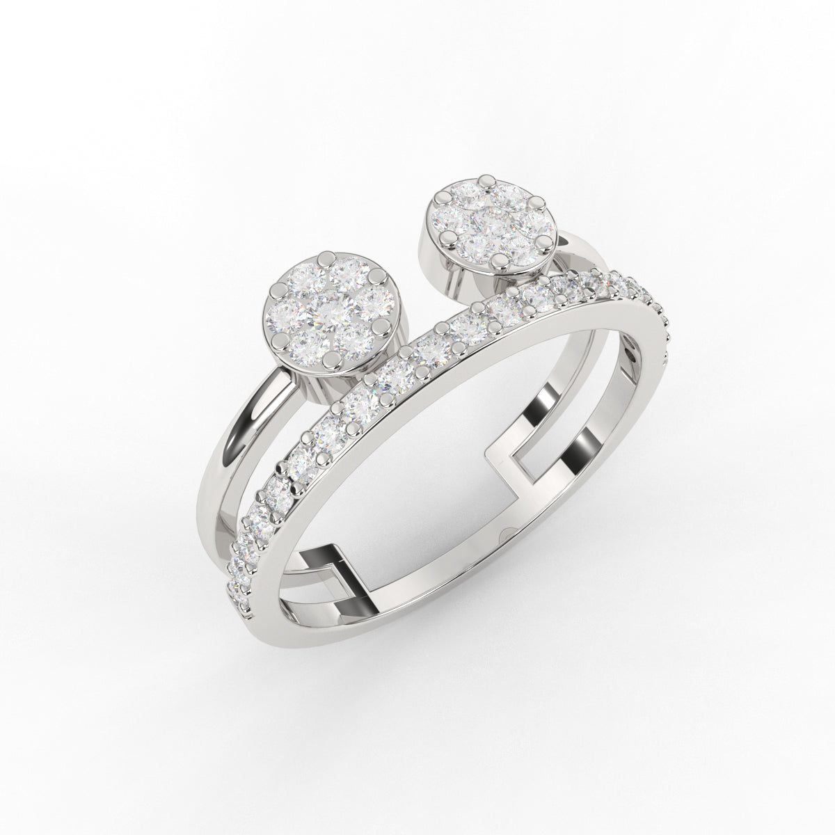 Classic Two Round Open Diamond Ring