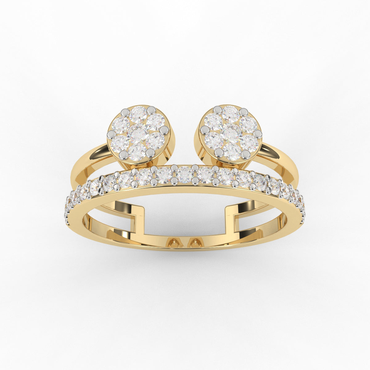Classic Two Round Open Diamond Ring