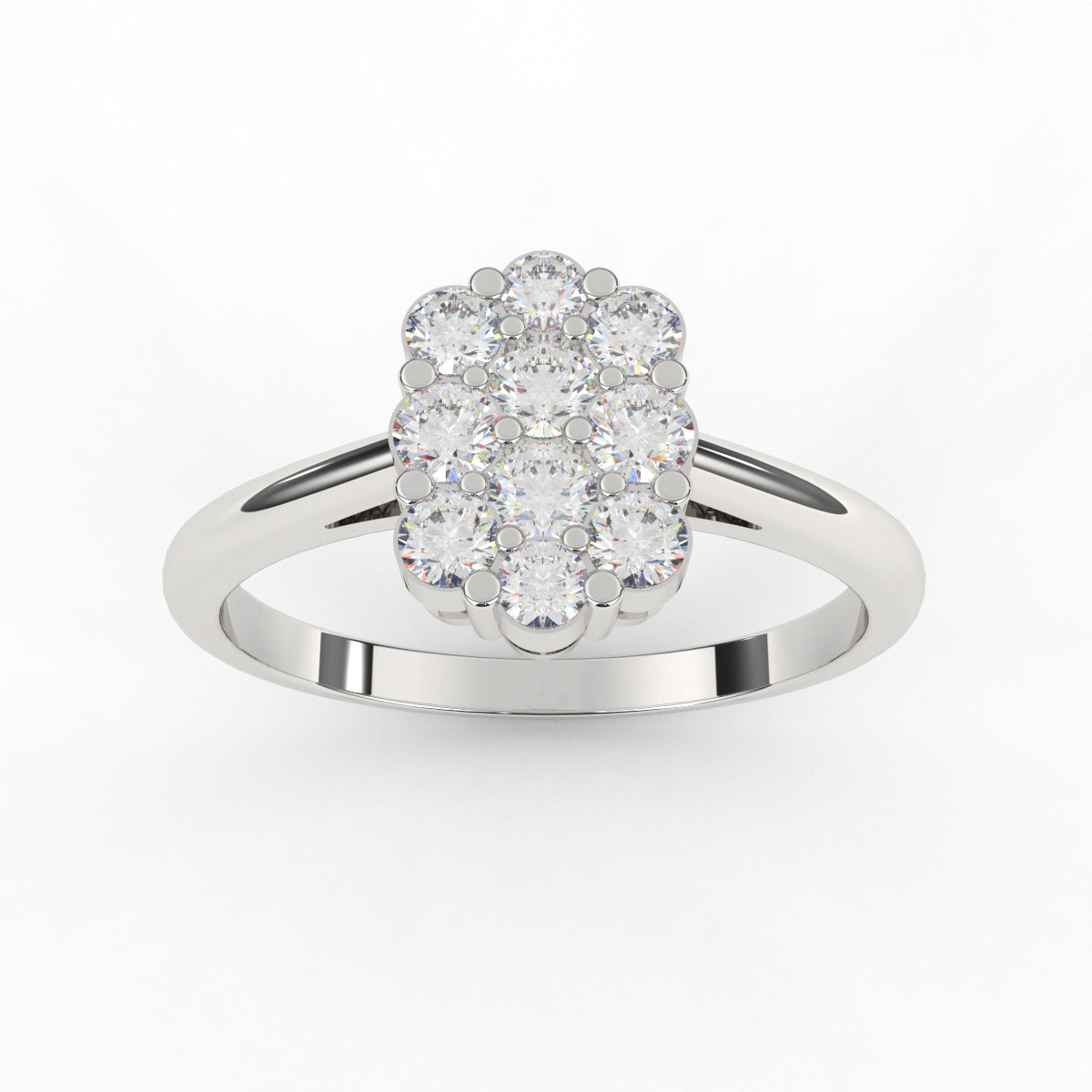 Trendy Diamond Cluster Ring