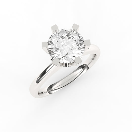 Six Prongs Solitaire Diamond Ring