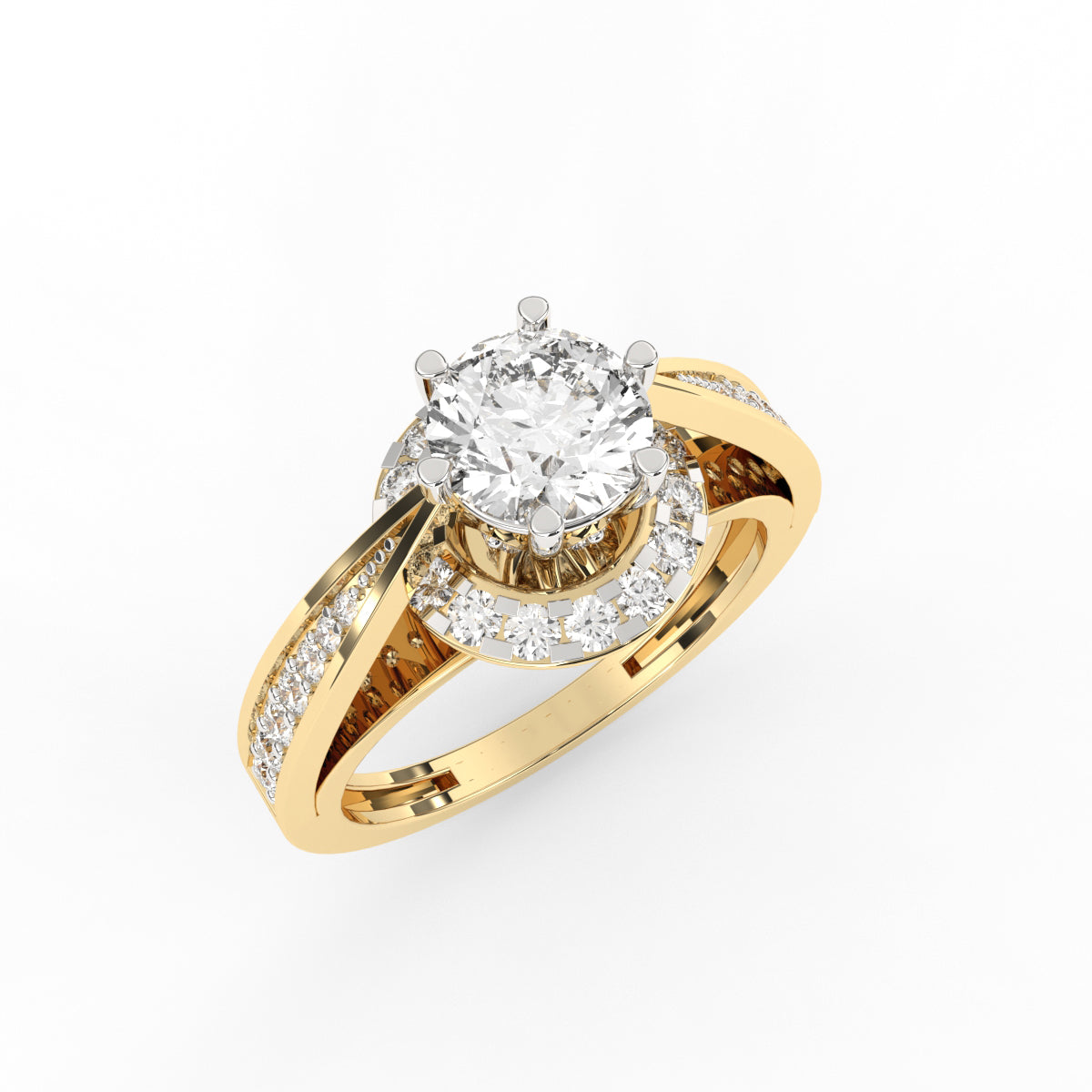 Accent Pave Diamond Ring