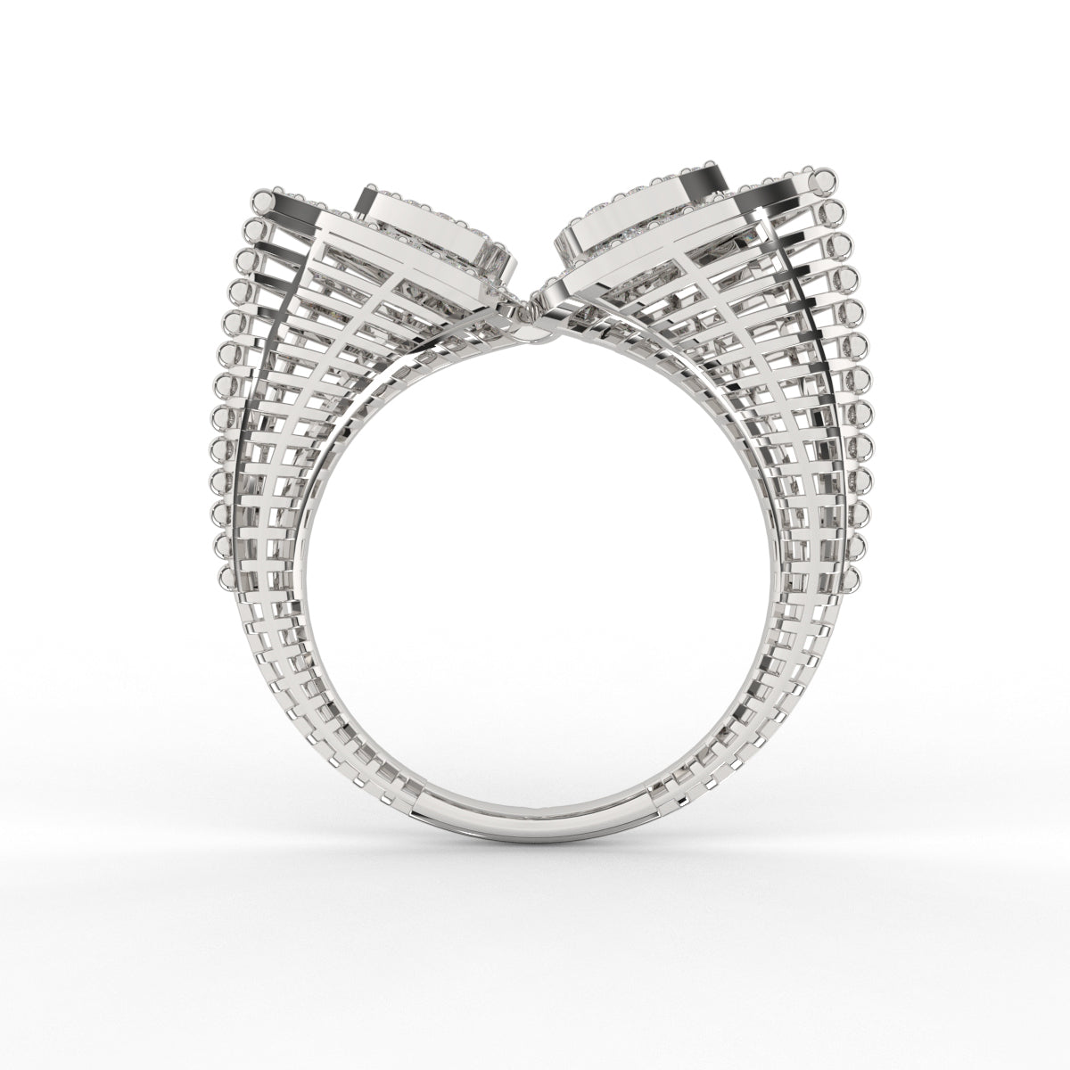 Hollow Motif Diamond Ring