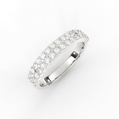 Two Line Diamond Band Ring