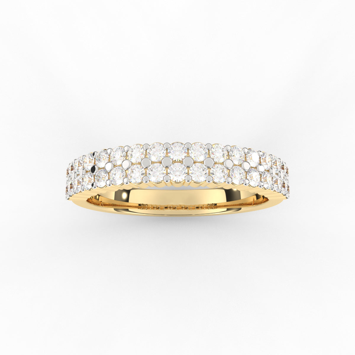 Two Line Diamond Band Ring