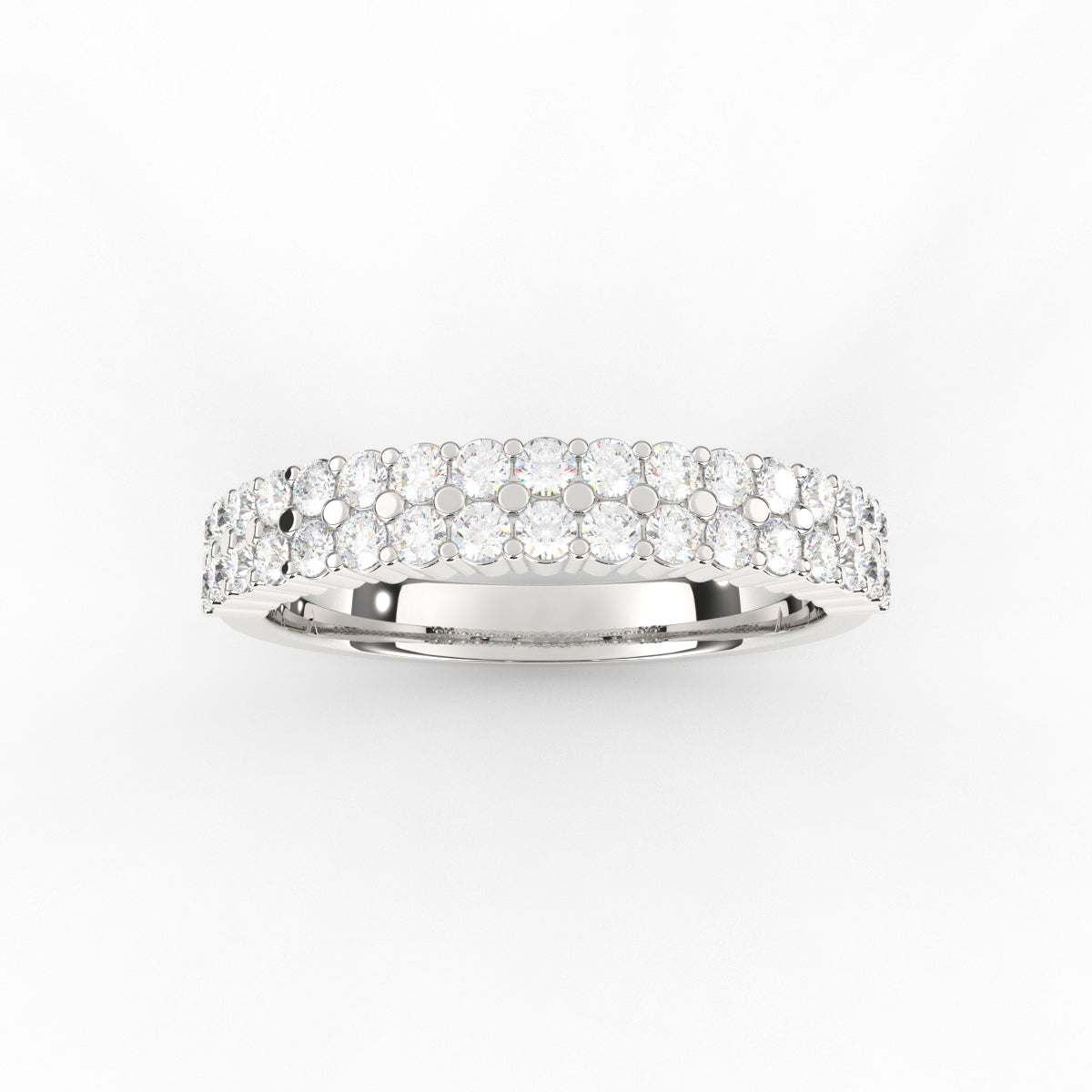 Two Line Diamond Band Ring