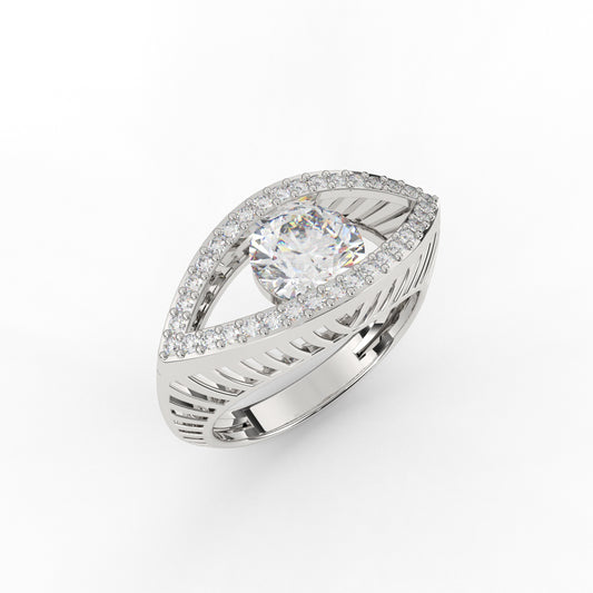 Solitaire Shimmering Eye Ring