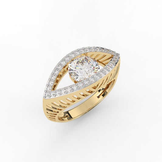 Solitaire Shimmering Eye Ring