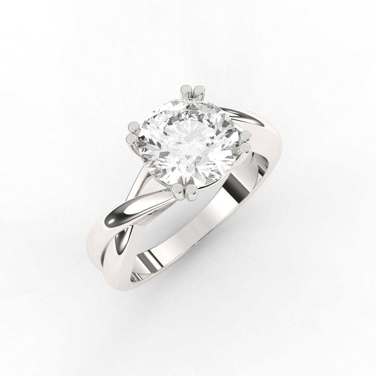 Double Prongs Solitare Diamond Ring