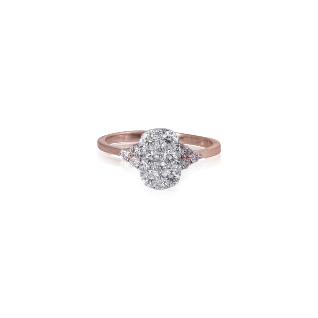 ornate ovoid diamond ring