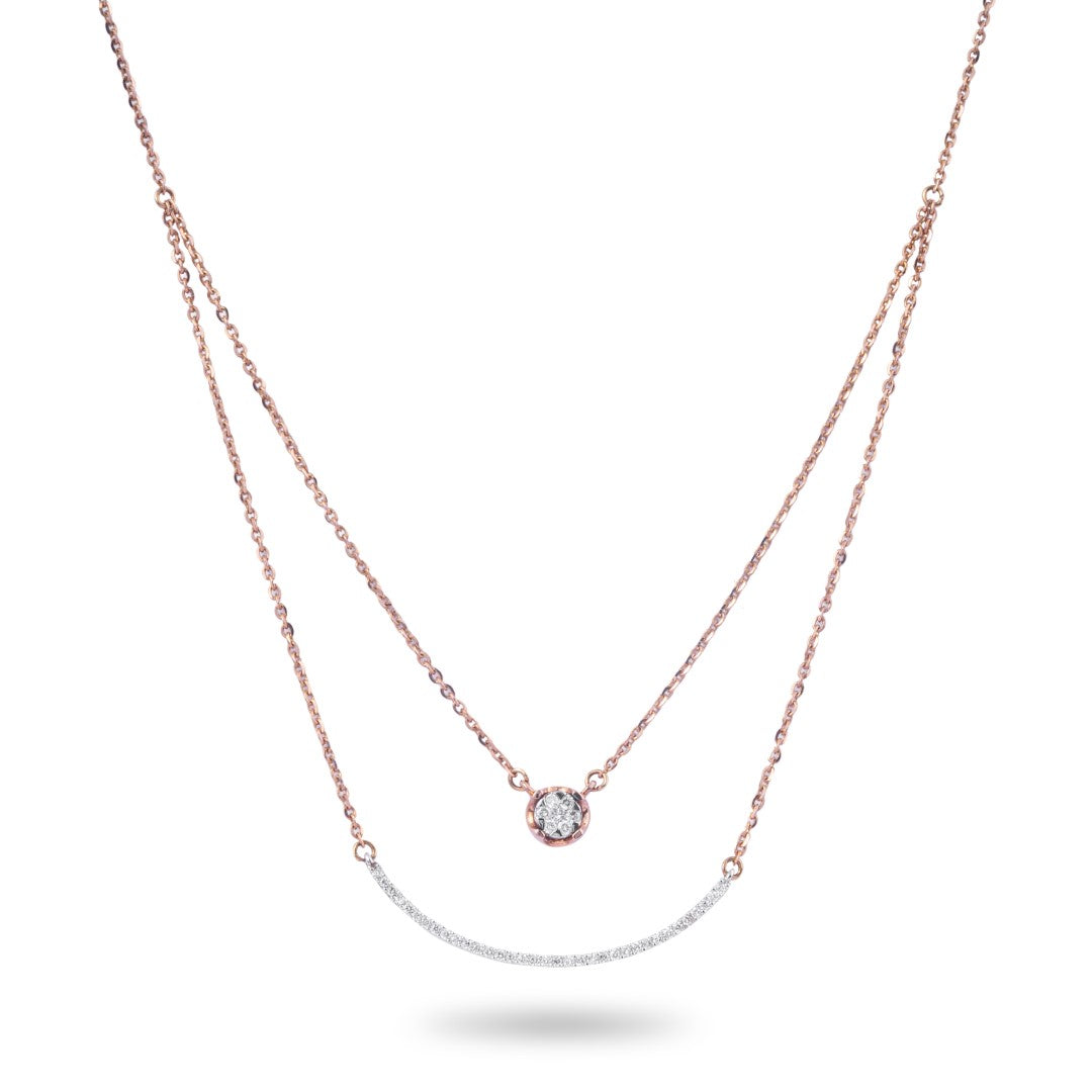 Two line diamond pendant chain