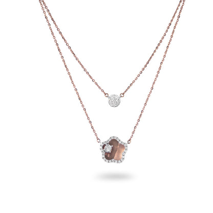 Two Line Layered Diamond Pendant Chain