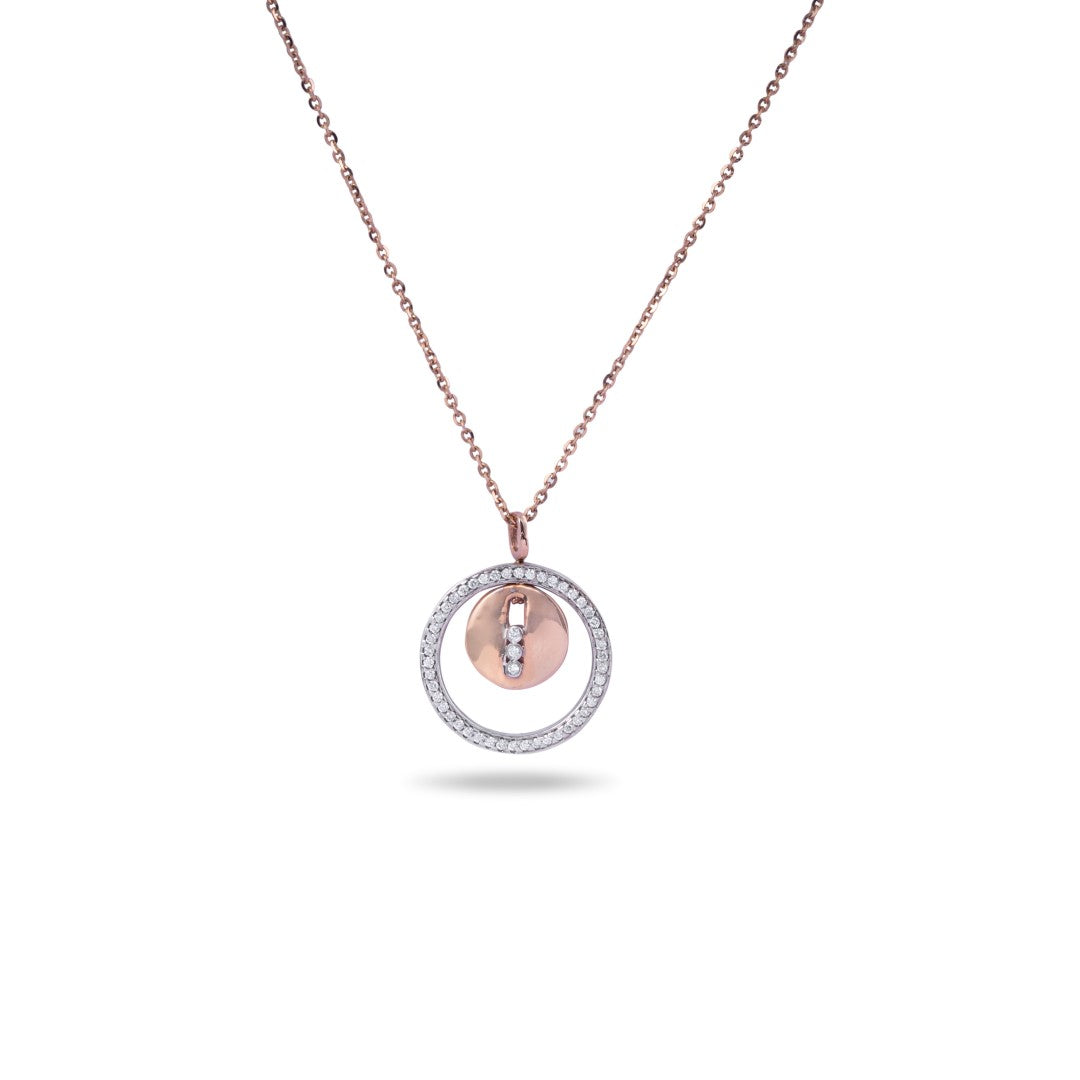 delicate circle diamond pendant chain